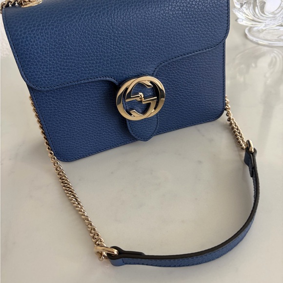 Gucci Royal Blue Crossbody Bag with Gold Hardware - Picture 8 of 10